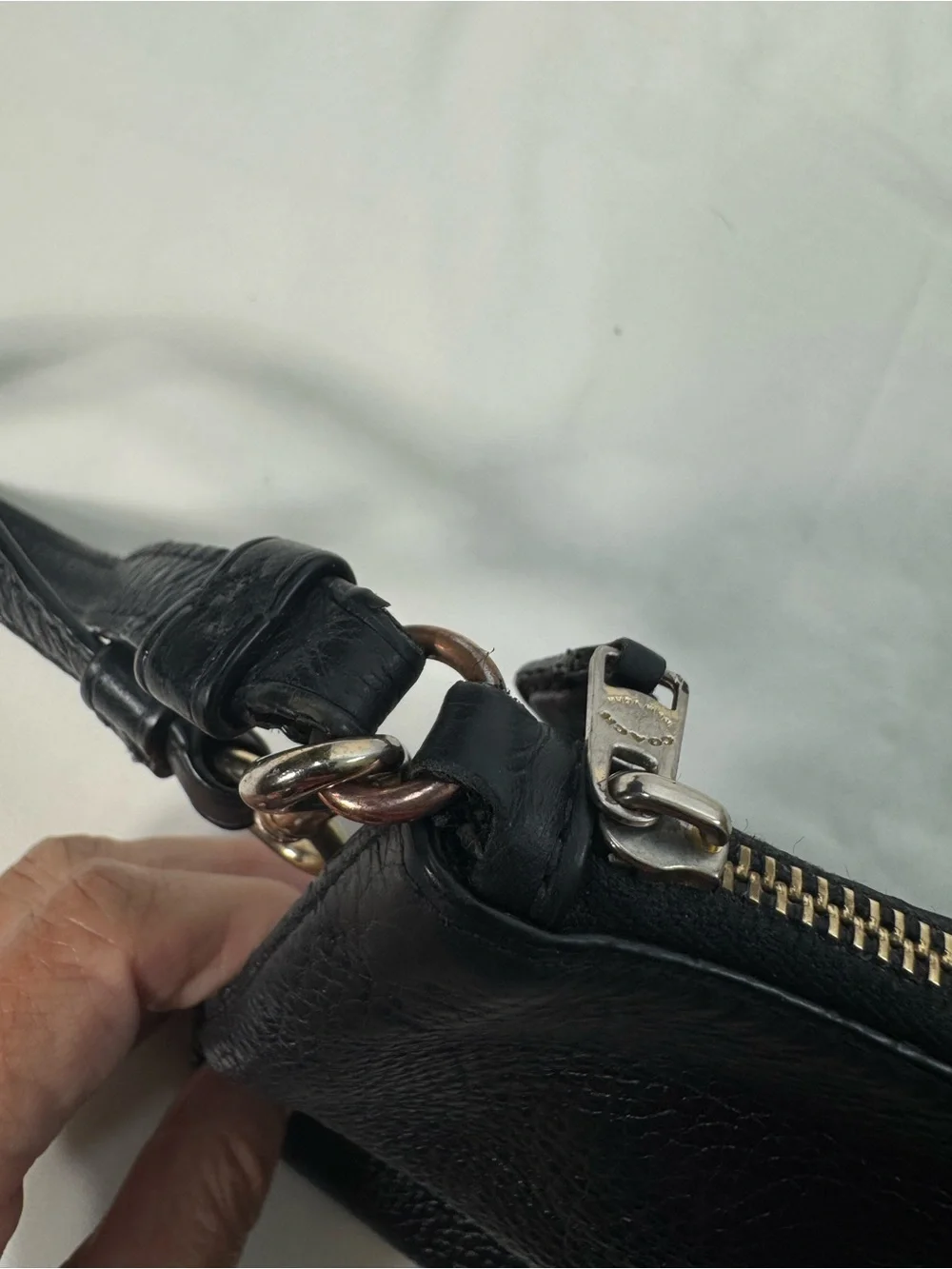 Coach Black Pebbled‎ Leather Crossbody Wristlet 25 Clutch Bag